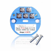PT100 Sıcaklık Sensör Sinyali İçin 4-20mA Çevirici Transmitter Modül 0C / 200C DC 24V Rtd Termometre - 3