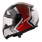 LS2 RAPID 2 EXTRA BEYAZ-KIRMIZI KASK thumbnail 2