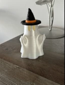 Sevimli Şapkalı Hayalet Hareket Çekiyor Biblo Dekoratif Eşya (1 Adet) - 3