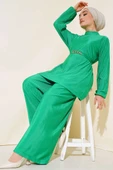 Kuşak Aksesuarlı Takım Fıstık Yeşili thumbnail 1