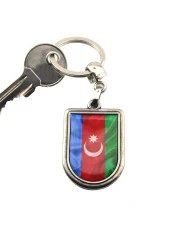 Azerbaycan Bayrak Arma Modeli Damla Anahtarlık - 4