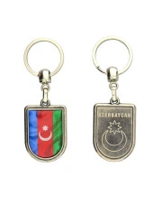 Azerbaycan Bayrak Arma Modeli Damla Anahtarlık - 7