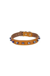 Doggie Boncuklu Deri Kedi Boyun Tasması Xl 1.5x28-32cm Camel - 1