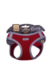 Doggie Havalı Dokuma Reflektör Serisi Küçük Irk Göğüs Tasması Kırmızı Xs-30-34cm - 1