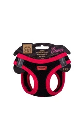 Doggie Havalı Dokuma Neon Serisi Küçük Irk Göğüs Tasması Pembe 2xs-26-30cm thumbnail 1