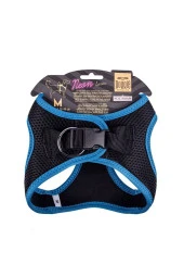 Doggie Havalı Dokuma Neon Serisi Küçük Irk Göğüs Tasması Mavi M-38-44cm thumbnail 2