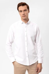 Köşeli Manşet Slim Kalıp Armürlü Gömlek thumbnail 1