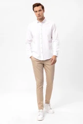 Köşeli Manşet Slim Kalıp Armürlü Gömlek thumbnail 2