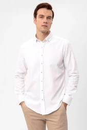 Köşeli Manşet Slim Kalıp Armürlü Gömlek thumbnail 3