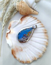 Kolye Epoksi Çiçek Gül Takı Aksesuar Kadın Hediye thumbnail 1