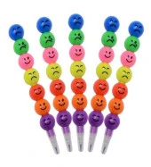 Emoji Yumurtlayan Yuvarlak Kurşun Kalem 4 Grup 28 Uç - 1