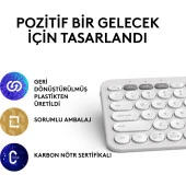 Logitech Pebble Keys 2 Çoklu Cihaz Özellikli Bluetooth Türkçe Q Klavye - Beyaz thumbnail 11