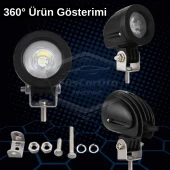 Yuvarlak Tek Led Bar Beyaz Sis Farı Araç Motosiklet Off Road Atv Forklift Led Lamba Projektör Metal Arazi Çalışma Lambası 1 Adet 10w - 3