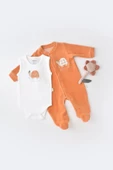 Bebek Kadife Ayaklı Tulum ve Body Set, %80 Organik Pamuk, Bebek ve Yenidoğan Serisi - CSYK6021 - 1