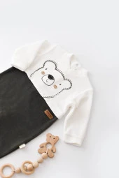 Bebek Star Kadife Patikli Tulum, %80 Organik Pamuk & %20 Polyester, Bebek ve Yenidoğan Serisi - CSYK6011 - 2