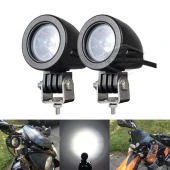 Yuvarlak Tek Led Bar Beyaz Sis Farı Araç Motosiklet Off Road Atv Forklift Led Lamba Projektör Metal Arazi Çalışma Lambası 2 Adet 10w - 1