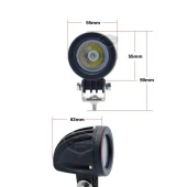 Yuvarlak Tek Led Bar Beyaz Sis Farı Araç Motosiklet Off Road Atv Forklift Led Lamba Projektör Metal Arazi Çalışma Lambası 2 Adet 10w - 6