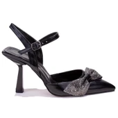 Dagoster DZA07-1204899CSiyah Taşlı Abiye Topuklu Kadın Ayakkabı - 2