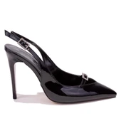 Dagoster DZA07-388494C Siyah Rugan Abiye Topuklu Kadın Ayakkabı - 2