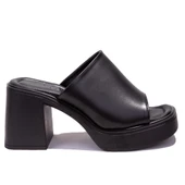 Dagoster DZA07-890201C Siyah Spor Topuklu Kadın Terlik - 2