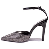 Dagoster DZA07-1240870C Siyah Rugan Taşlı Abiye Topuklu Kadın Ayakkabı - 3