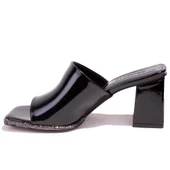 Dagoster DZA07-1136745C Siyah Rugan Klasik Taşlı Topuklu Kadın Terlik - 3