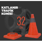 Reflektörlü Katlanır Trafik Konisi 32 cm (Duba) - 4