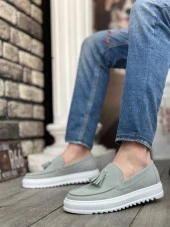 BA0154 Bağcıksız Yüksek Taban Gri Süet Püsküllü Erkek Ayakkabı thumbnail 6