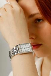 Maria Beyaz Kadran Gümüş Kordon Kadın Kol Saat - 1