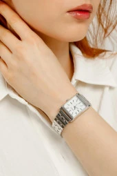 Maria Beyaz Kadran Gümüş Kordon Kadın Kol Saat - 3