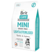 Brit care tahılsız 2kg mini light sterillised tavşanlı köpek maması kısırlaştırılmış köpek maması - 1