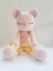 Uykucu Ayıcık Uyku Arkadaşı Amigurumi Organik Oyuncak - 1