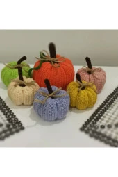 Dekoratif Yeni Trend Örgü 6'lı Balkabağı Seti Amigurumi - 1