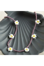 Papatya Kum Boncuk Kolye - 3