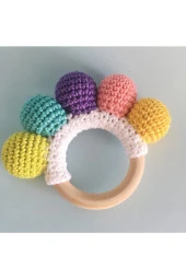 Gökkuşağı El Yapımı Amigurumi Çıngırak - 1