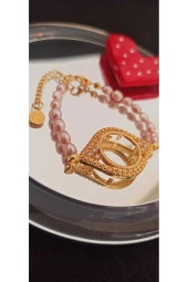 24k Altın Kaplama Gerçek Lila İnci Detaylı Çeyrek Altın Çerçevesi Kasası Çevresi thumbnail 2