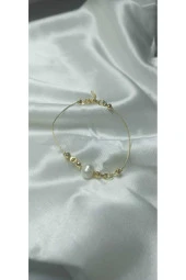 24k Altın Kaplama Tek İnci Zarif Tektanem Bİleklik thumbnail 1