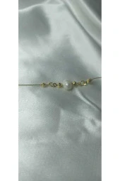 24k Altın Kaplama Tek İnci Zarif Tektanem Bİleklik thumbnail 3