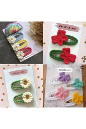 12'li El Yapımı Amigurumi Örgü Çocuk Toka Seti - 1