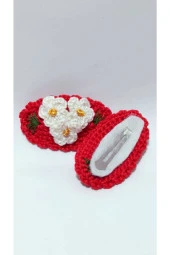 Handmade Tasarım Hediyelik Amigurumi Yeni Trend Işlemeli 2'li Toka Seti - 1