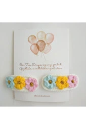 Cicitokadünyası Papatya Örgü Çıtçıt Toka 2li Set thumbnail 1