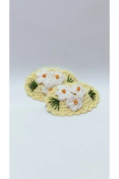 Handmade Tasarım Hediyelik Amigurumi Yeni Trend Işlemeli 2'li Toka Seti - 2