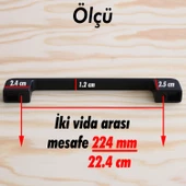 Arel Kulp Mobilya Mutfak Dolabı Çekmece Dolap Kulpları Kapak Kulpu Kulbu Siyah 224 mm Metal thumbnail 5