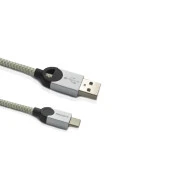 Philips Playstation 5 İle Uyumlu Joystick Şarj Kablosu 5A 100W UsbA to Type-C Örgülü 1.2M Hızlı Şarj Data Kablosu Gri DLC2628T thumbnail 3