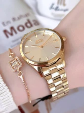 BLKT.S.104 Slazenger 30 Mt Suya Dayanıklı Bileklik Hediyeli Kadın Kol Saati thumbnail 3