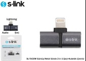 S-Lınk Tel Aks.Şarj Sl-Ta30M Lıghtıng Metal Gövde 2 In1 Şarj + Kulaklık Çevirici - 1