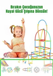 Kutulu Bambu Çubuklar 300 Parça (180 Parça Çubuk 120 Parça Birleştirici ) - 1