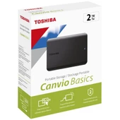 Toshıba Hdd Usb 2Tb Canvıo Basıcs 2.5 Usb 3.0 Sıyah Hdtb520Ek3Aa - 1