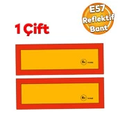 Tüvtürk Uyumlu E57 Reflektörlü Fosforlu Tır Kamyon Dorse Çekici Arkası BANT 20 cm x 56.5 cm 1 ÇİFT - 1