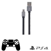 Philips Playstation 4 İle Uyumlu Joystick Şarj Kablosu 3A 60W UsbA to Micro Deri Kaplama Hızlı Şarj Kablosu DLC2518B/97 thumbnail 1